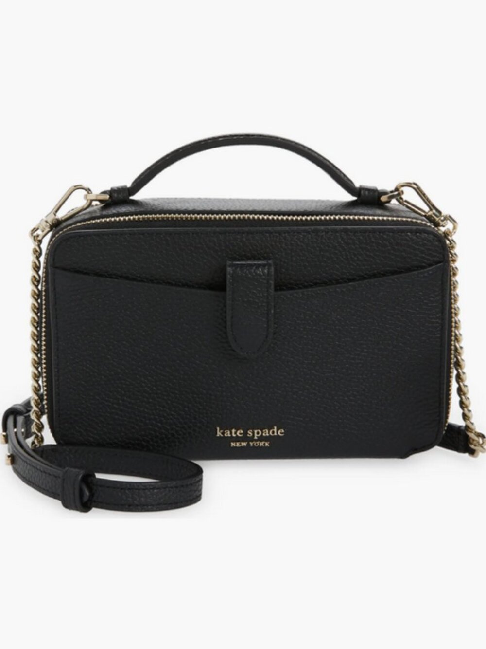 Kate Spade Hudson Crossbody in Black Pebbled Leather